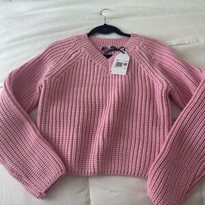 English Factory Pink V-Neck Sweater
